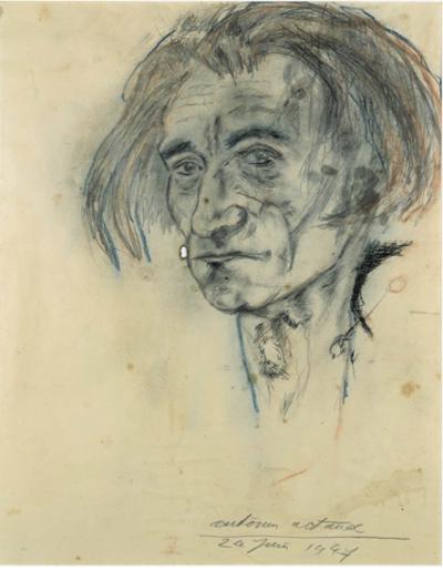 Antonin Artaud -Autoritratto, 24 giugno 1947 matita e gessetti colorati su carta 55 x 43 cm Collezione privata  Antonin Artaud by SIAE 2005